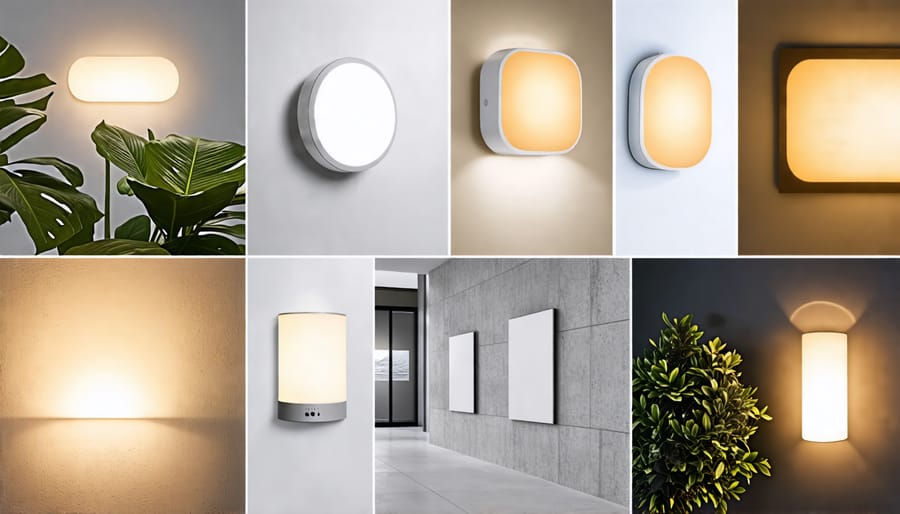 Collage of LED lights used in different residential and commercial settings