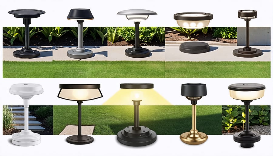 Assortment of various uplighting fixture types and styles for landscape lighting