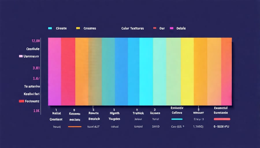 Chart illustrating various color temperatures ranging from warm to cool in Kelvin