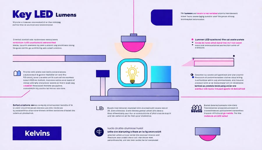 Infographic illustrating and defining important LED lighting specifications