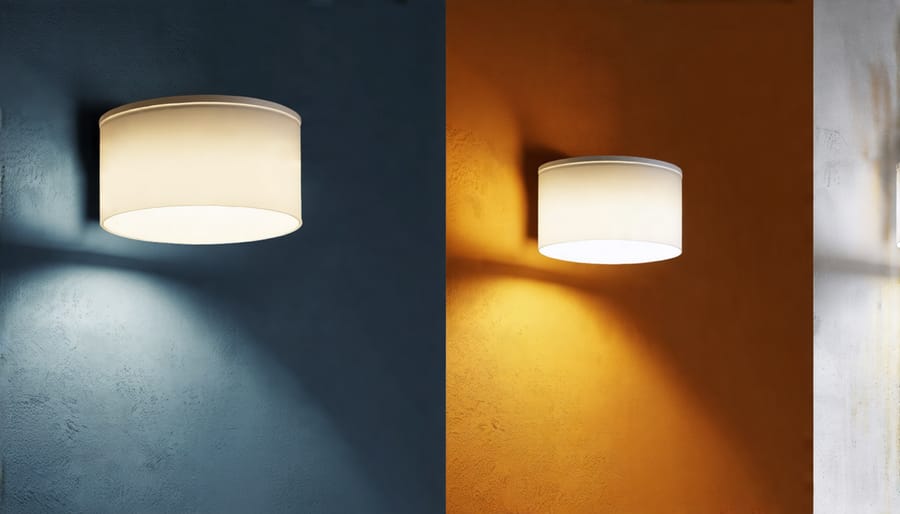 Detailed comparison of five light fixtures with labels highlighting key features and specifications