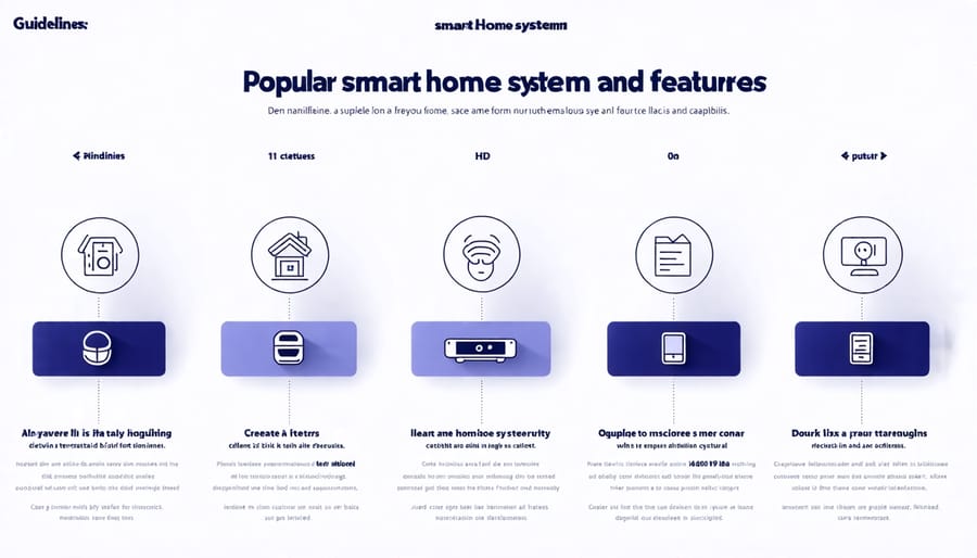 A chart comparing features of popular smart home systems.