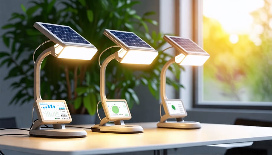 Solar-powered desk lamps suitable for indoor use, symbolizing sustainable energy solutions