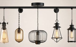 A collage showcasing five unique light fixtures: a modern pendant, industrial chandelier, sleek recessed lighting, rustic wall sconce, and an adjustable track lighting system, all set against a neutral background.