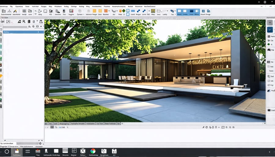 Screenshot of Vectorworks Spotlight software showing its features and interface